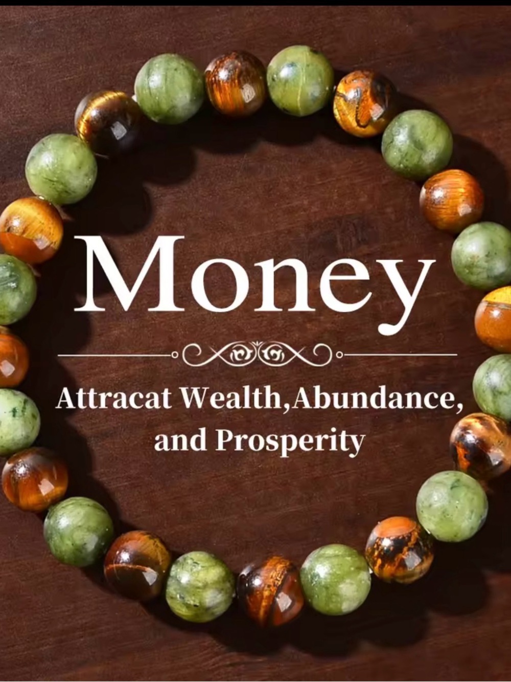 Green and Brown Beaded Wealth Bracelet